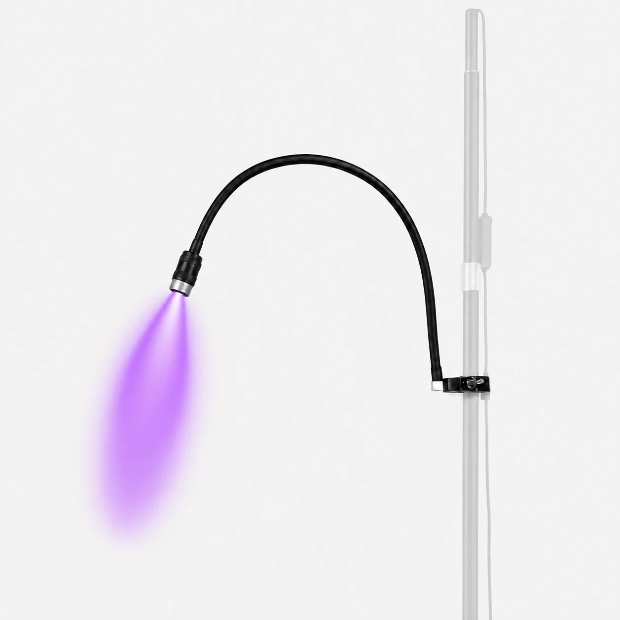 Lampa UV do rzęs montowana na słupie 6W do statywu w kształcie półksiężyca z cichym pedałem do przedłużania rzęs, lampa UV LED do rzęs