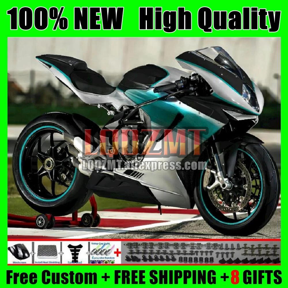 OEM Body For Agusta MV F4 R312 750S 1000 R 750 2005 2006 108No.88 1000CC 1000R 312 1078 1+1 MA MV F4 05 06 Green Silver Fairing