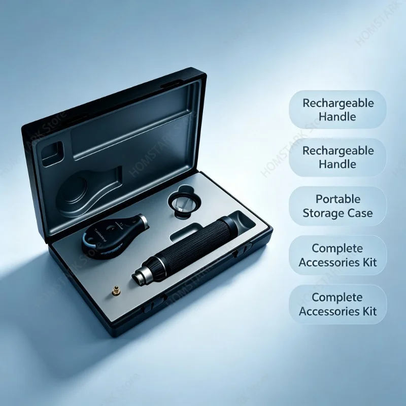 Rechargeable Direct Ophthalmic Retinoscope, Portable Optical Eye Diagnostic Instrument for Medical Students