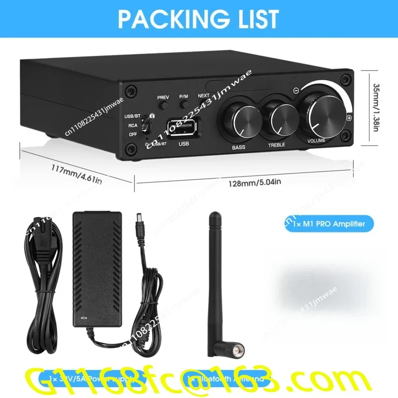 160W * 2 High Power Bluetooth 5.0 Digital Amplifier USB Lossless Music Player
