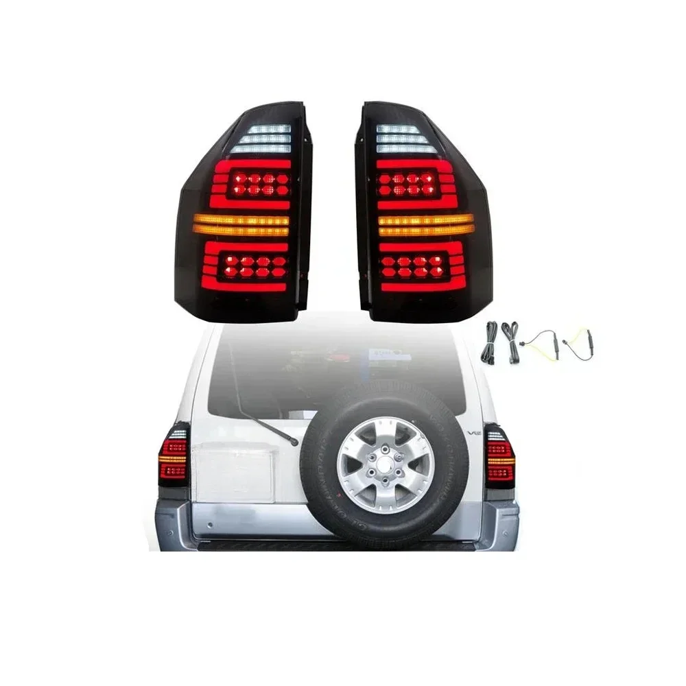 2 Pcs Dynamic Led Tail Lamp for Pajero V73 2004-2006 MN133768 Lamps for Montero Rear Fog Brake Turn Signal Pair for Shogun V80