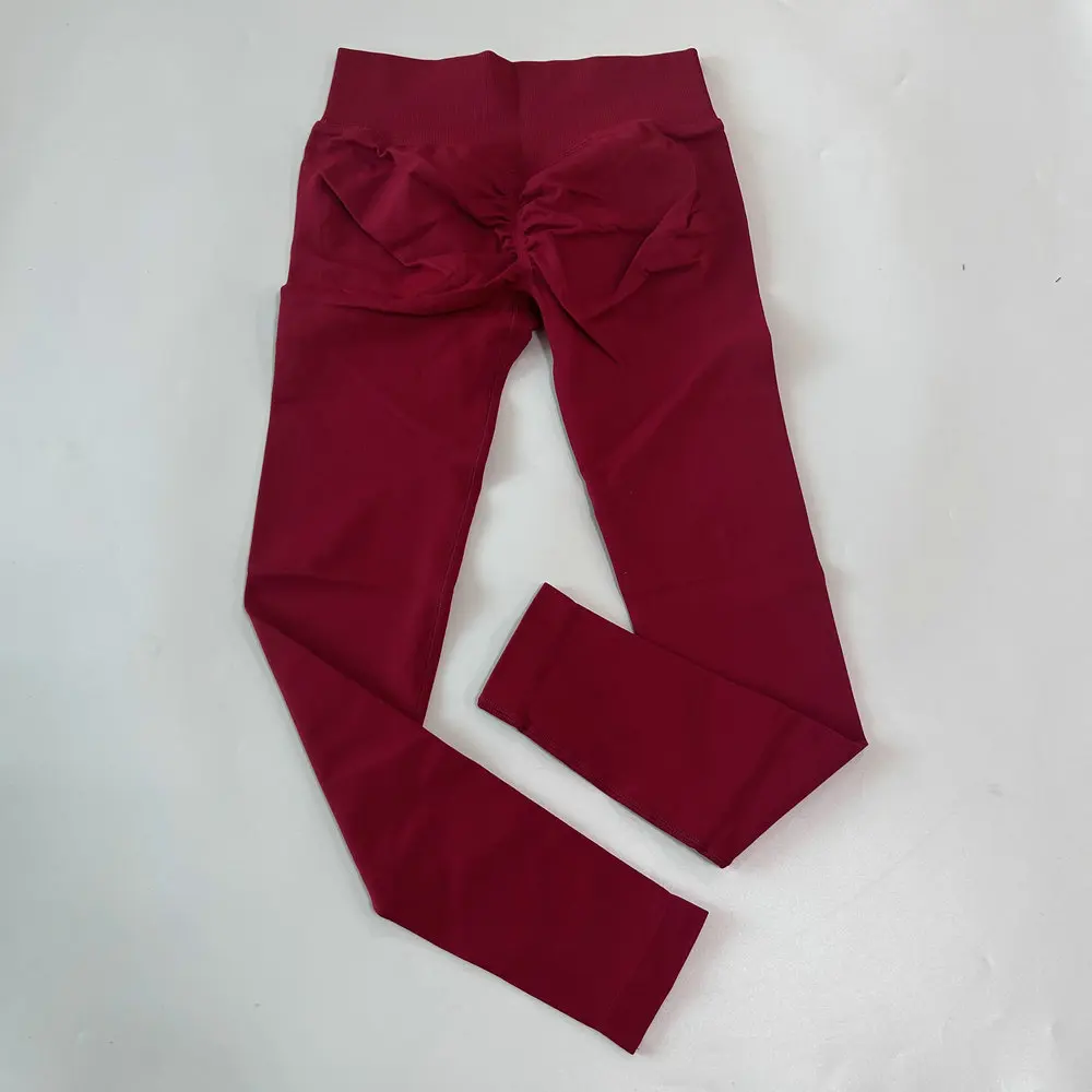 Gerippte Yoga-Leggings mit hohem Bund für Damen, Scrunch-Bauchpartie, Sport-Hose mit Naht, hochelastische Trainings-Yoga-Kleidung, Lauf- und Fitness-Strumpfhose – Detail 16