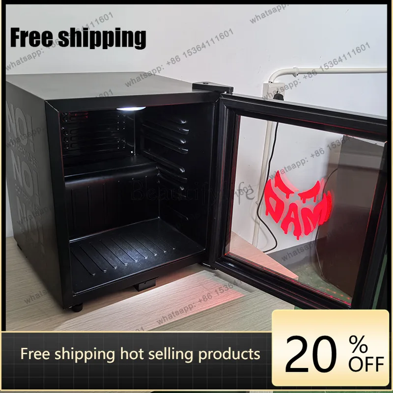 52L glass door acrylic functional beverage display cabinet 0~ 10 degrees refrigerated