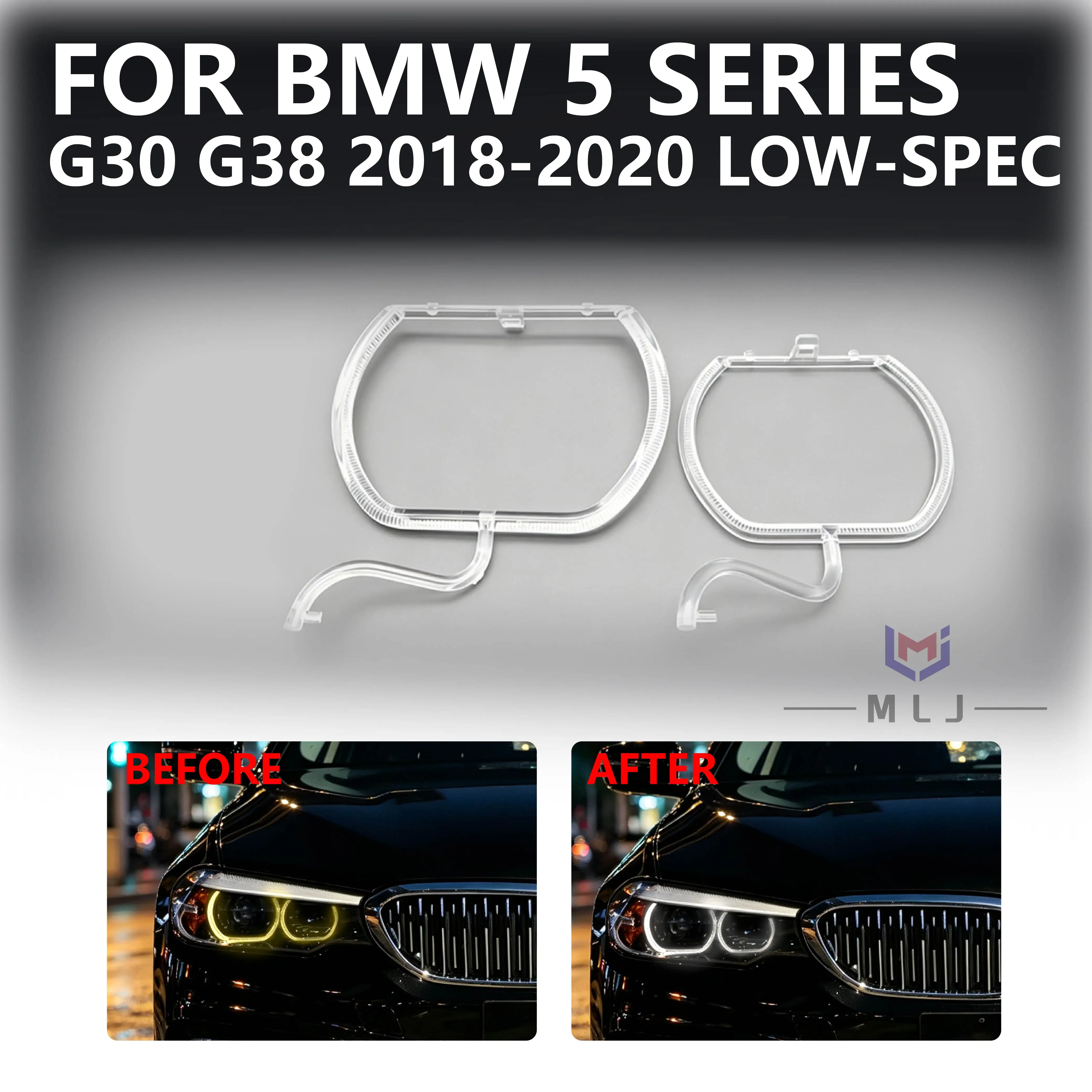 DRL Light Guide Plate Light Guide Tube For BMW 5 Series G30 G38 2018 2019 2020 Headlight Low-Spec Angel Eye Strip Angel Eye