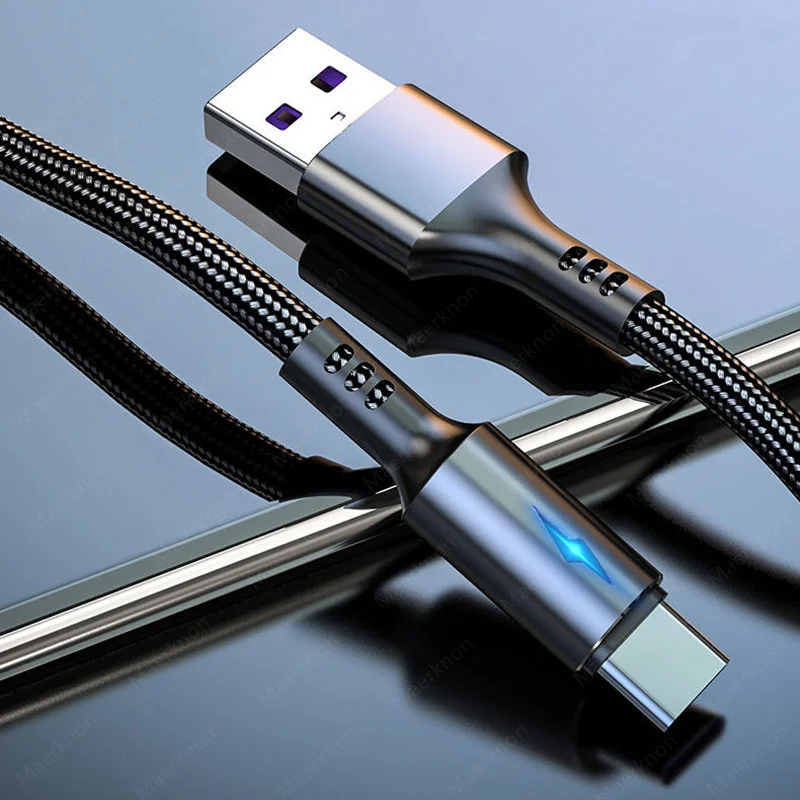 5A USB to Type C Fast Charging Cable USB Quick Charge Data Sync Charger Cord For Samsung Xiaomi Huawei Oneplus 0.25/1.2/2m Cable