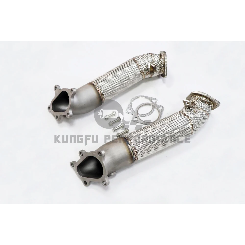 KUNGFU PERFORMANCE Heat Shield Turbo Nissan R35 GT-R Cast Stainless Steel 3.5″ Downpipes
