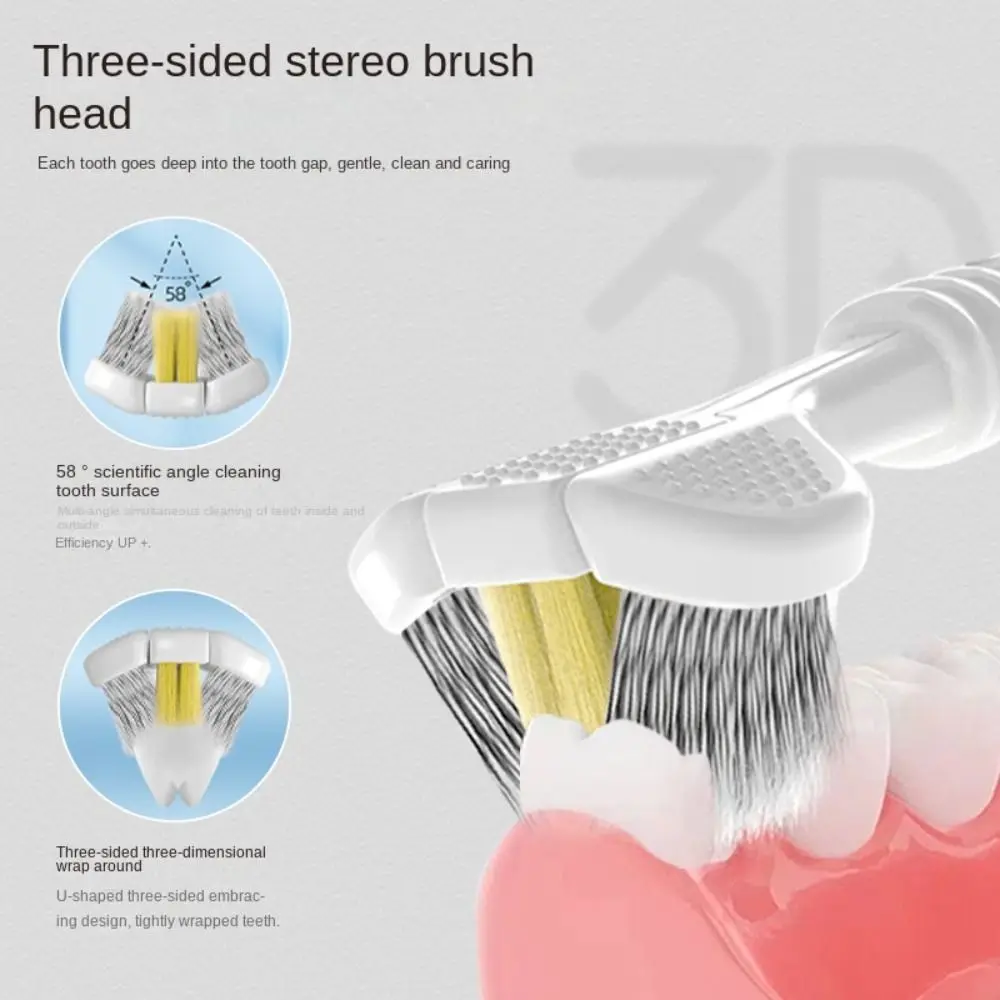 New U-shaped Three Sided Toothbrush Soft Bristled Adult Household Cleaning Brush Gift 3D Fully Wrapped Tooth Care for Daily Use