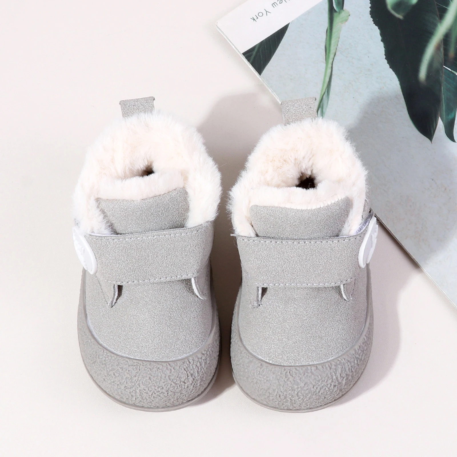 

Зимние пинетки для мальчиков и девочек от 0 до 18 месяцев, винтажные прогулочные ботинки на флисовой подкладке с нескользящей подошвой для маленьких девочек