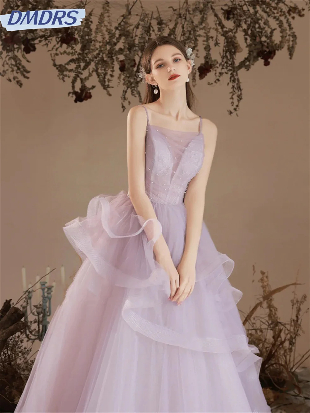 Abito da ballo Sexy con spalline sottili 2024 abiti da sera affascinanti a-line eleganti abiti senza maniche al pavimento Vestidos De Novia