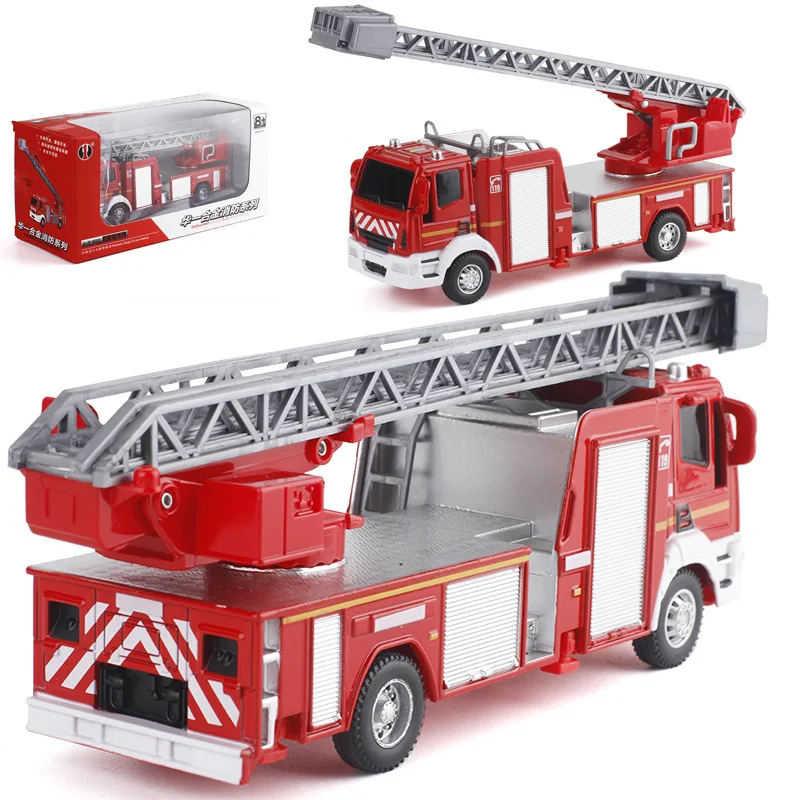 1: 50 alloy ladder rescue fire truck model,simulation sound and light,rescue engineering car toys,wholesale