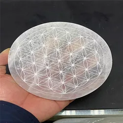 Natural Selenite Square Chakras Plate Healing Crystal Charging Mineral Plate Gypsum Slab Minerals Specimen Home Decor GiftS