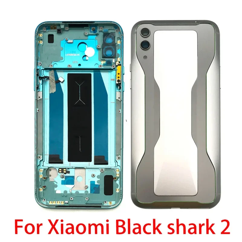 For Xiaomi Mi Black Shark 2 Skw-h0 Back Door Case Battery Rear Housing Back Cover With Side Power Key  Volume Button