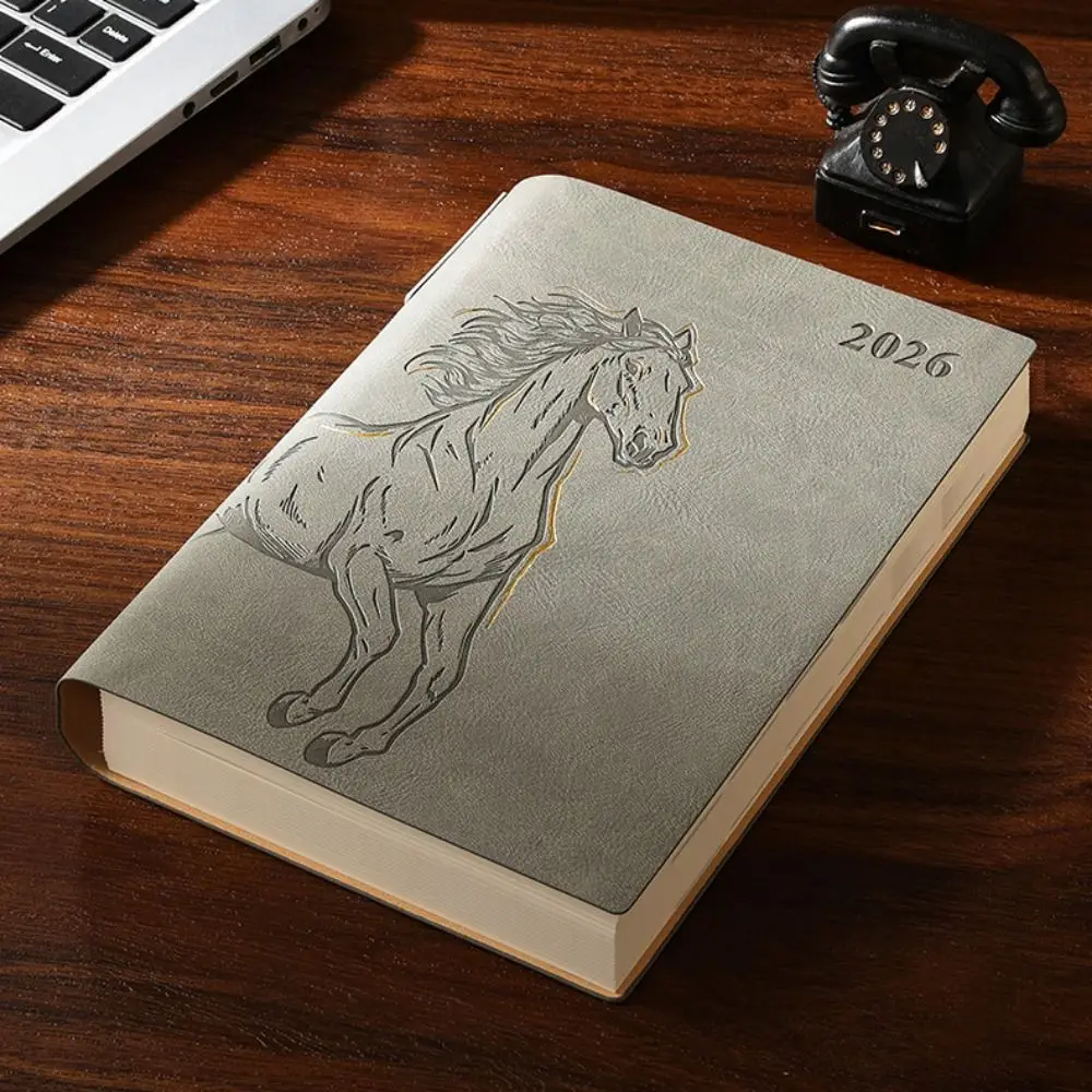 365 يومًا في اليوم 2026 جدول المفكرة سنة الحصان سميكة a5 جدول التخطيط دفتر صفحة واحدة كتاب الخطة