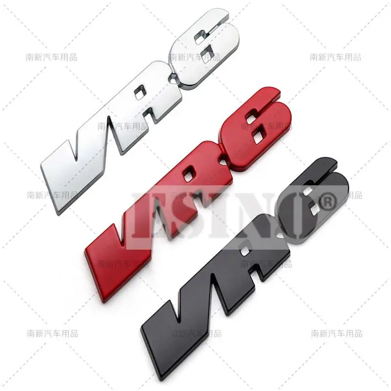 Emblema Adhesivo 3D VR6 de Aleación de Zinc Metálico para Volkswagen Golf R32 Passat CC R36 GT Touareg Phaeton
