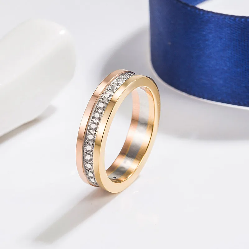 High quality 925 sterling silver color separation trinity ring ladies temperament fashion brand couple engagement luxury jewelry