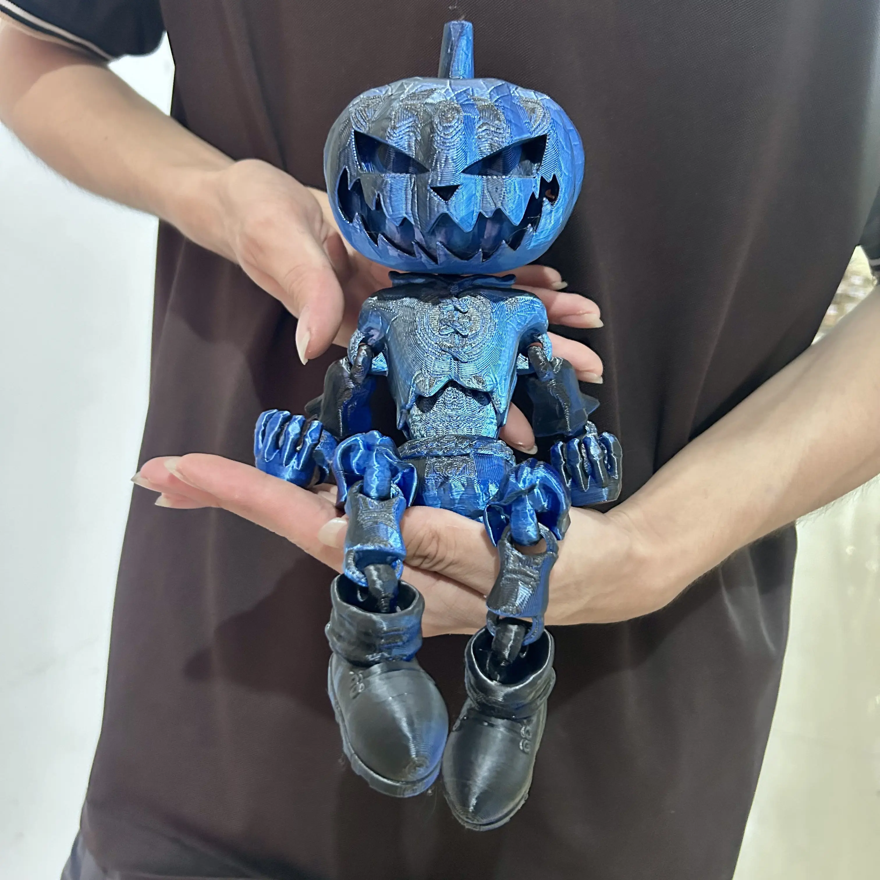 2 قطعة الناس اليقطين المطبوعة ثلاثية الأبعاد مع المفاصل المنقولة ، نماذج الحيوانات ، ديكور سطح المكتب المنزلي الحلي ، الهدايا ، التماثيل القابلة للجمع