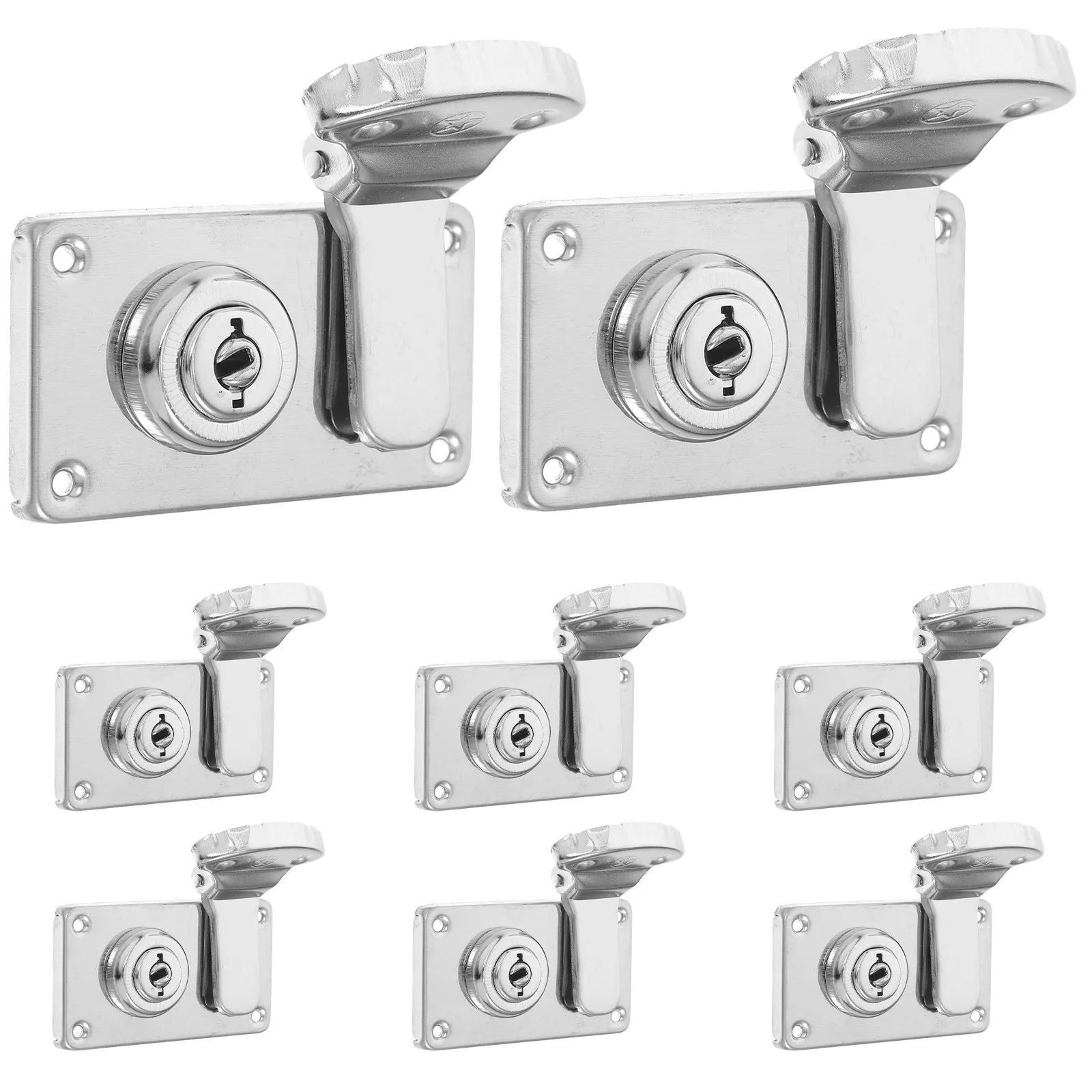 8Pcs Trunk Latches Dual-Sided Chest Lock for Vintage Suitcase Jewelry Box Replacement Brushed Nickel Luggage Lock