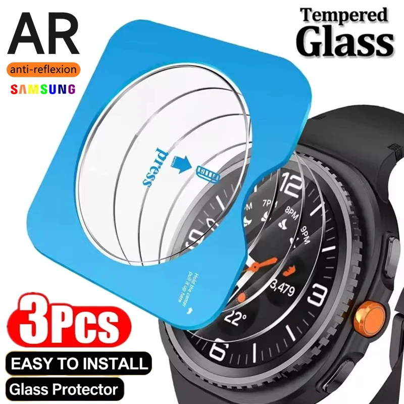 

3Pcs Tempered Glass for Samsung Galaxy Watch 8 7 6 5 Pro 4 40/44/42/46/47mm Ultra Classic Film Screen Protectors Easy intall