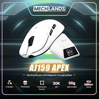 AJAZZ AJ159 APEX Wireless Gaming Mouse 2.4G Wired BT|RGB Magnetic Screen Charging Dock|Lightweight 400mAh Battery |PAW3950