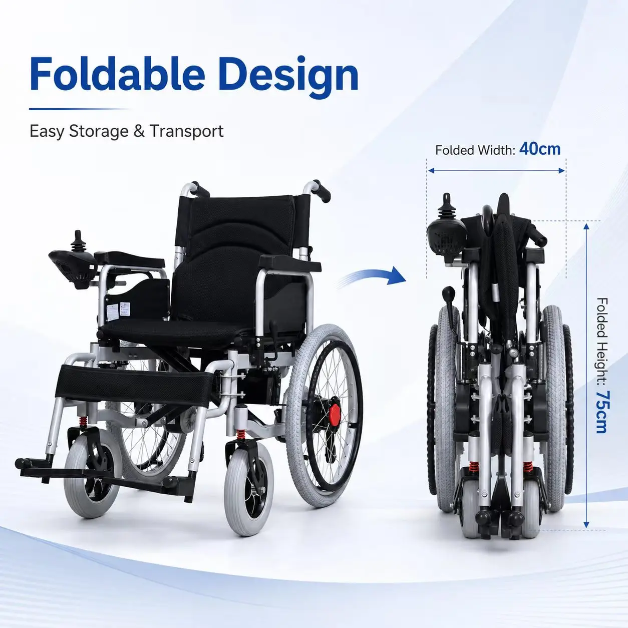Foldable Dual-Motor Power Wheelchair