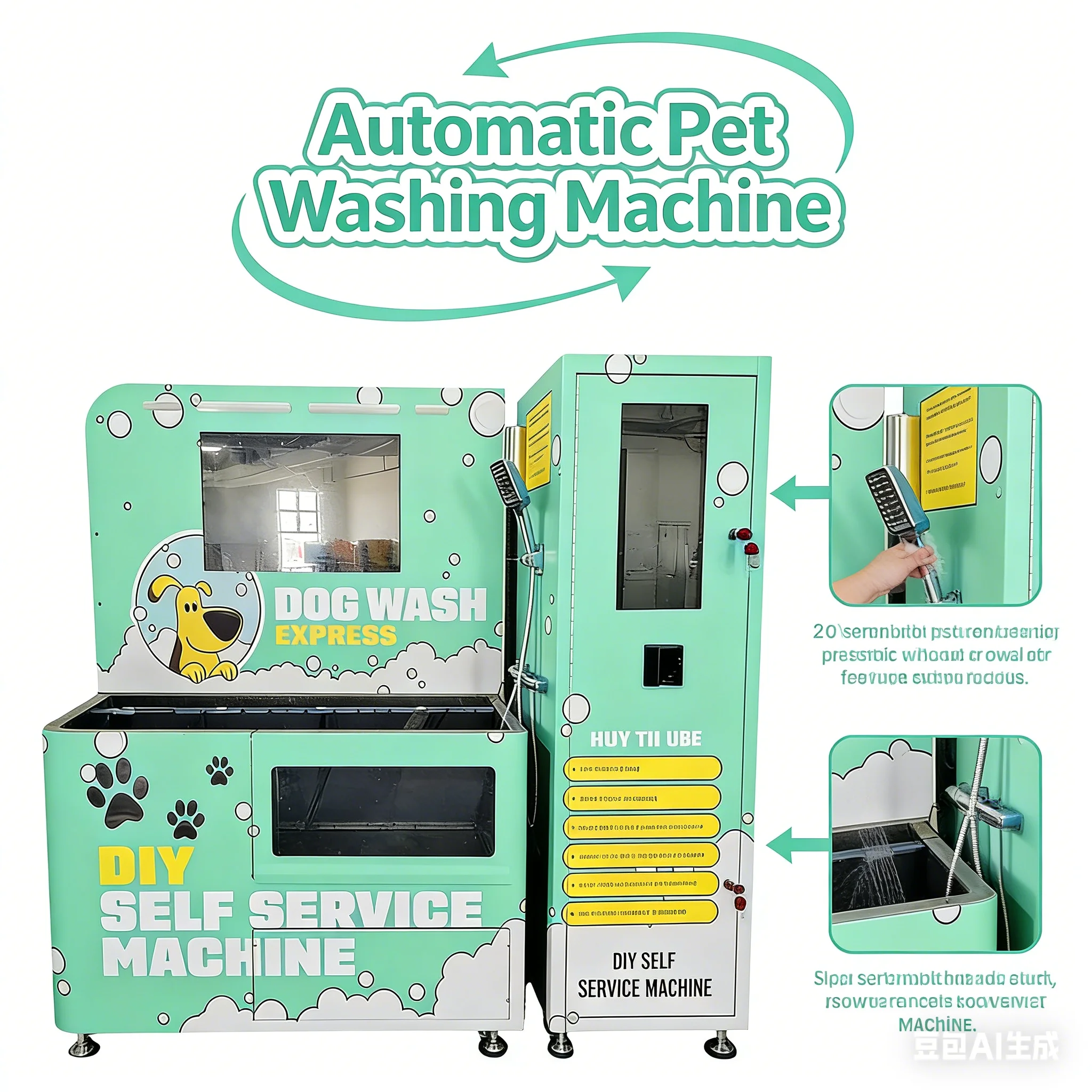 Self Service Dog Wash Station Coin Operated Pet Vending Machine Automatic Shampoo Dispensing Dog Spa Tub for Parks Pet Stores view 4