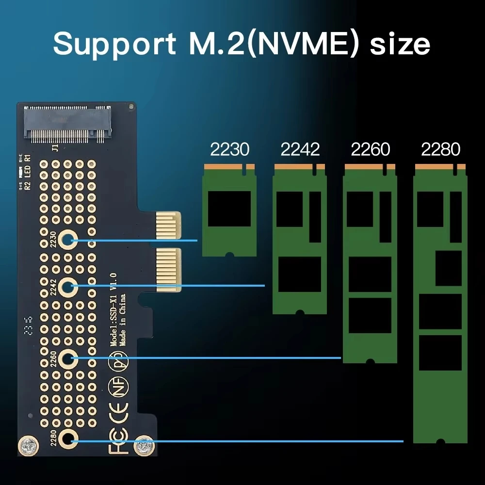 64Gbps SSD Gen4 PCIe 4.0 X1 X4 X8 X16 Expansion M.2 NVME to PCIe 4.0 Adapter Card For PC