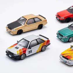 DCT-modelo AE86 Corolla fundido a presión, modelo de coche de impresión, vehículo deportivo clásico Vintage, 1:64, juguete de colección de Hobby para niños y adultos, regalo, 1/64