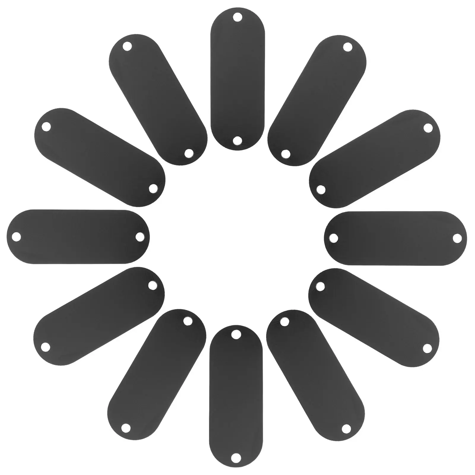 30Pcs Metal Blank Name Tags Metal For Name Plate Busy Office Aluminum Alloy Black Double Hole Engraving