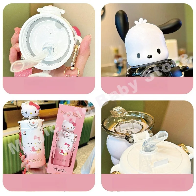 Hello Kitty Sanrio Kuromi детская чашка для воды с мультяшным рисунком большая емкость портативная чашка-термос из нержавеющей стали 316 детский подарок