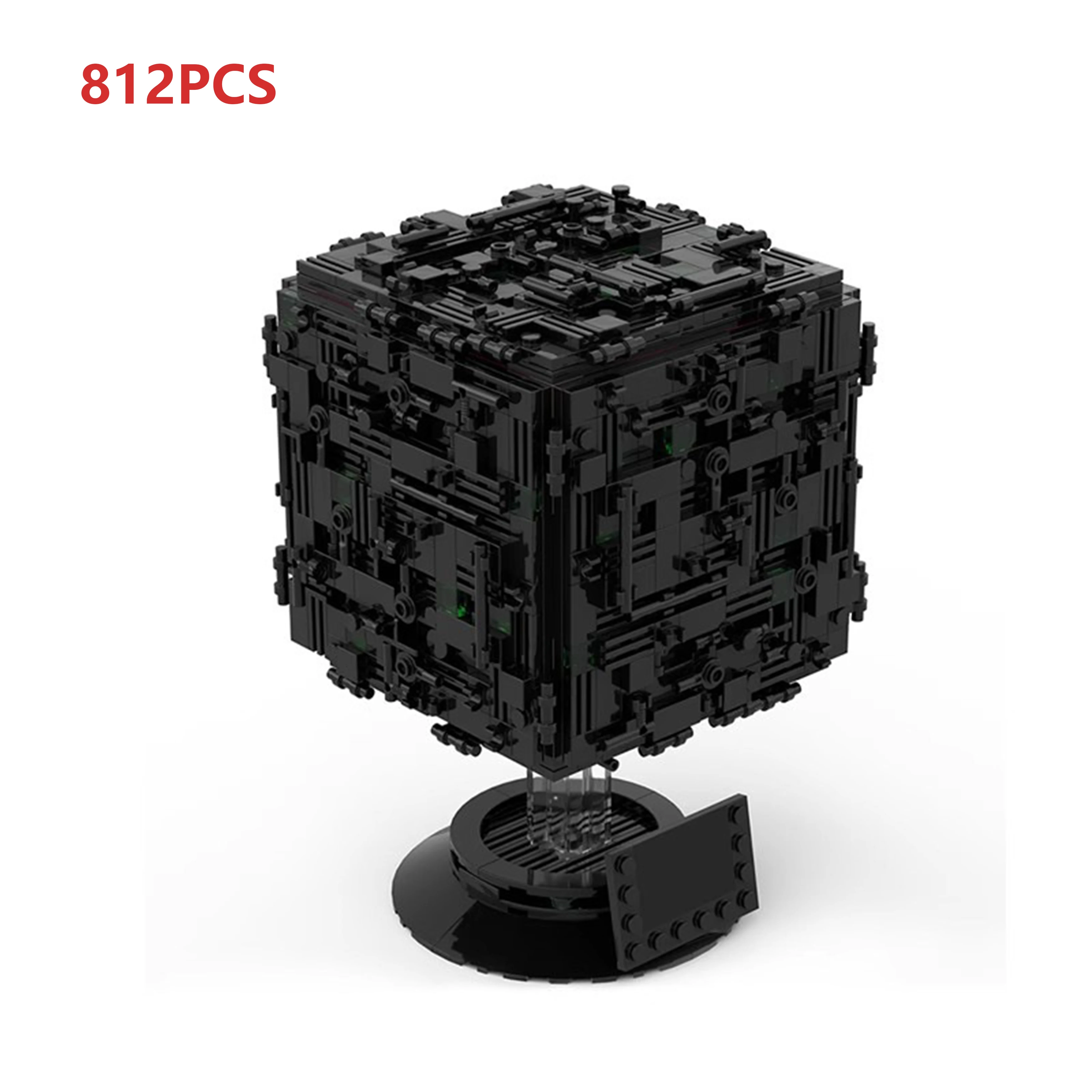 

MOC 812 шт., вдохновленный научно-фантастическим фильмом, звездный корабль Borg Cube, DIY Alien, космический корабль, строительные блоки, комплект модели «Сделай сам» с подарком