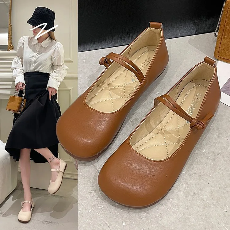 

Designer Autumn Women Mary Jane Shoes New Fashion Round Toe Ladies Comfort Soft Sole Flats Women's Comfort Ballerinas Shoes