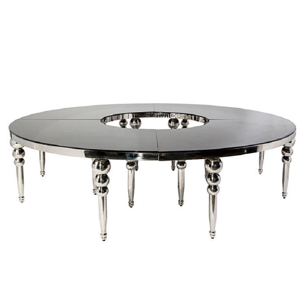 

Sector Glass Top Marble Party Tables S Or Round Shape Half Moon Elegant Serpentine Table Stainless Steel Wedding Table