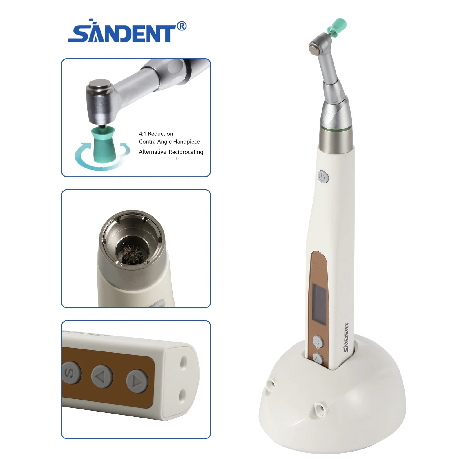 de ntal 360° Cordless Electric Hygiene Prophy Handpiece+Universal Disposable Prophy Angles Cups