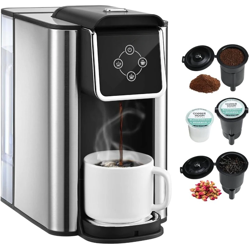 

Coffee Maker 3 in 1 Single Serve Coffee Machine, Compatible with K cup Capsules, Instant Coffee Pot, Tea maker,