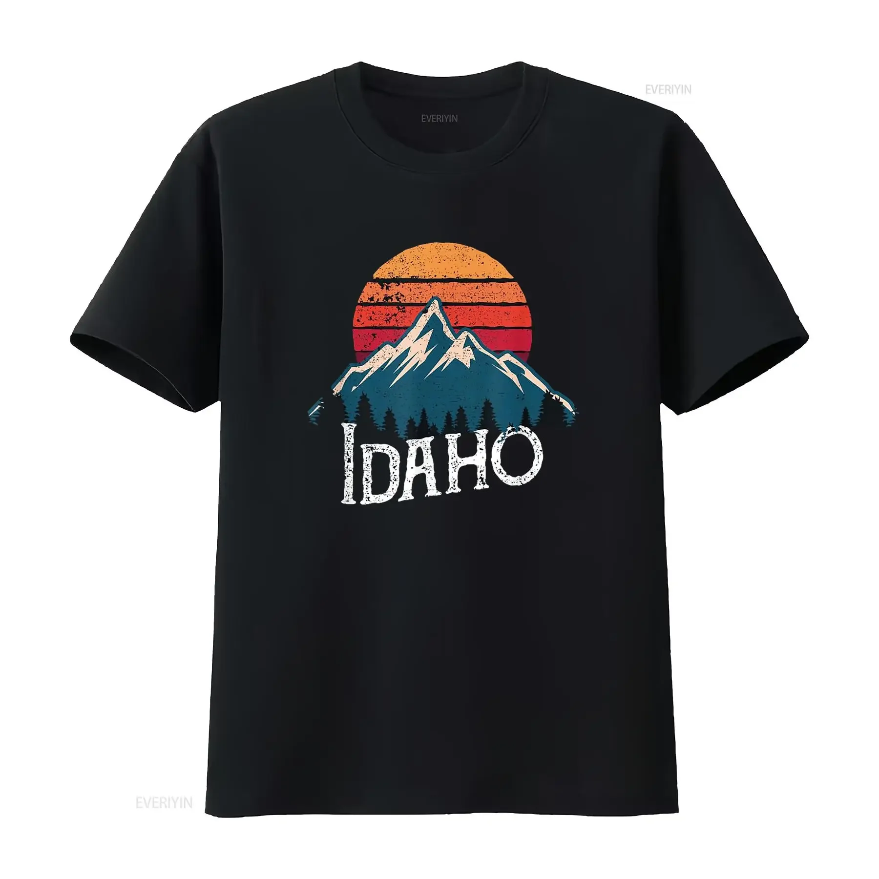 Vintage Idaho ID Mountains Outdoor Wildness Retro T Shirt vintage Washed Slightly Breathable Comfortable Top For Everyday Wear