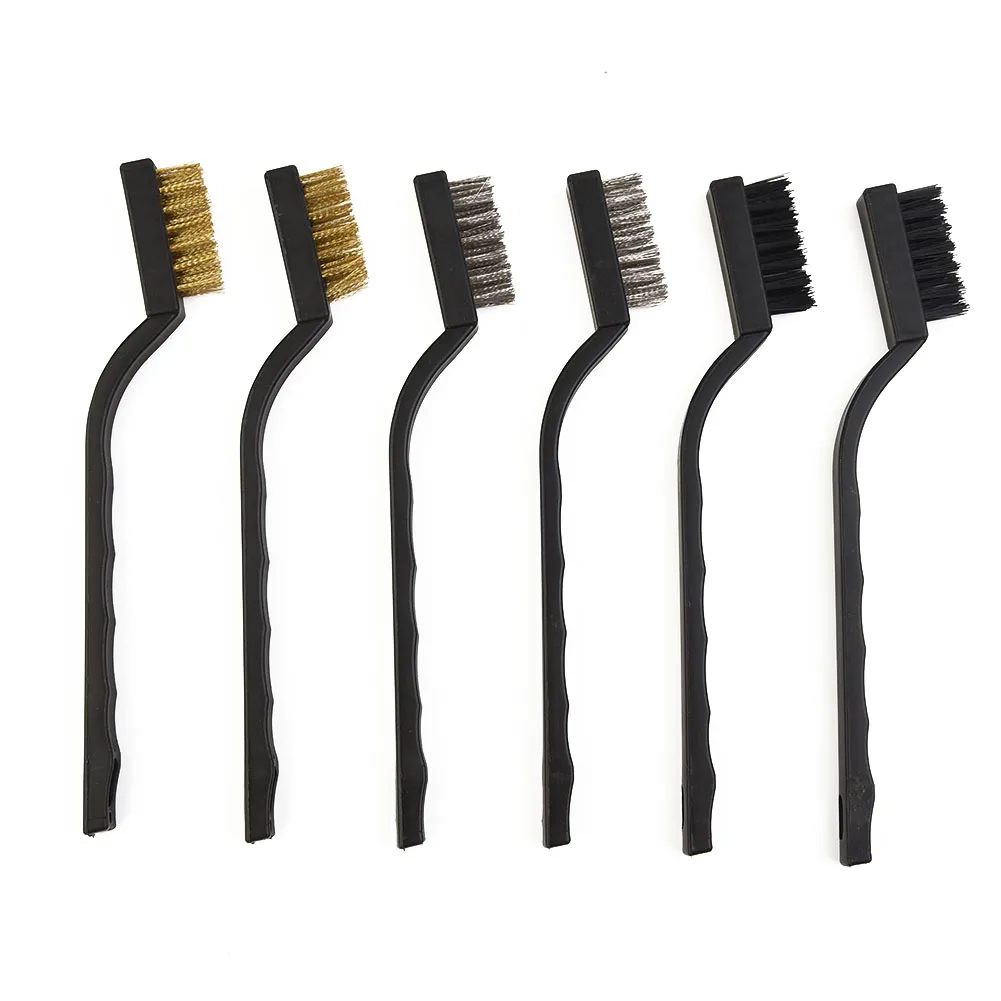 Practical Useful New Wire Brushes 6pcs/set Small Tool Accessory Brass Long Steel Metal Rust Nylon Paint Remover