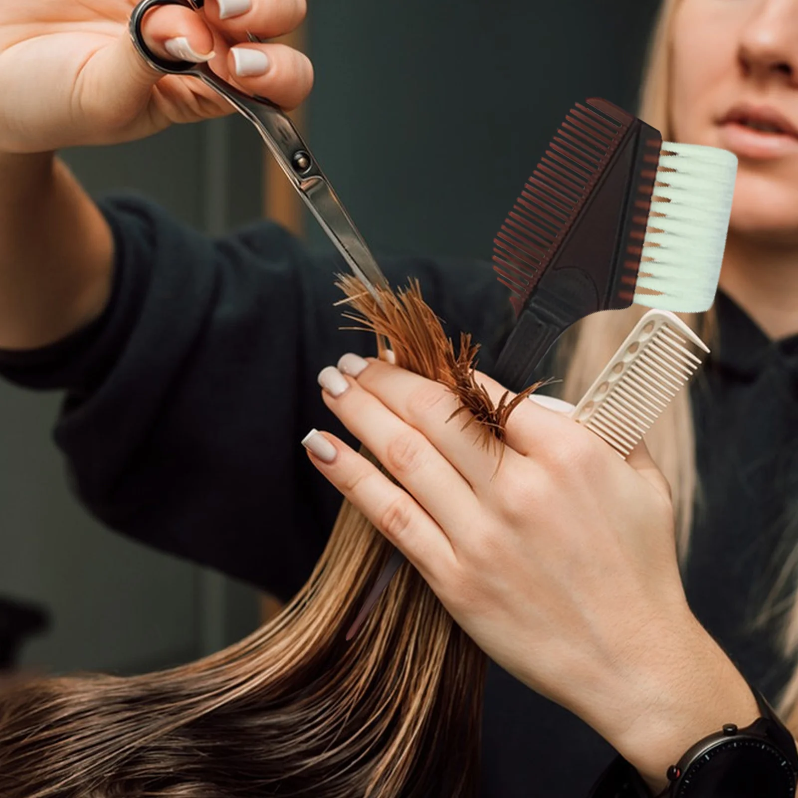 

5Pcs Hair Coloring Kit with Dye Bowl Comb Brush Essential Tools for Smooth Home Salon Hair Dyeing Experience Hairdressing Comb