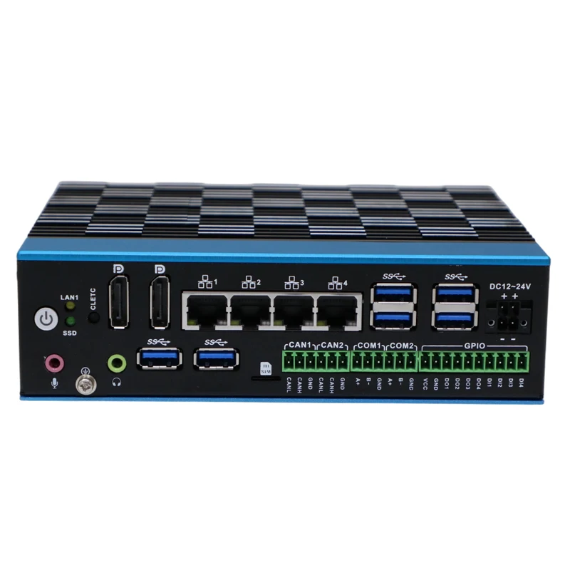 Partaker Mini PC Intel Core I5 1235U I7 1255U DDR5 RAM 4 x LAN TPM2.0 2 x DP 12~24V DC RS485 GPIO AGV AMR Industrial Compter IPC