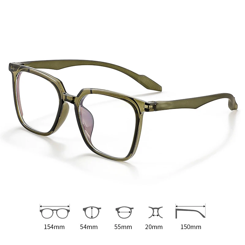 Big Size Eyeglasses Man Fashion Retro Square Ultra Light TR90 Transparent Glasses 2023 Eyewear Optical prescription Frame  Woman