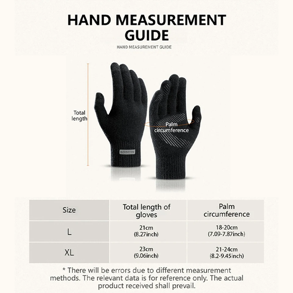 KoKossi الخريف الشتاء قفازات محبوكة المخملية الصوف الرجال قفازات المضادة للانزلاق لمس يندبروف في الهواء الطلق ركوب الدراجات قفازات الجري #6
