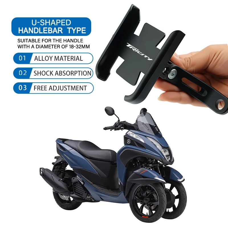 

Alloy Motorcycle Cell Phone Support Bracket Mirror Mount Navigation Stand For Tricity 125 155 Tricity 300 Tricity125 Tricity155