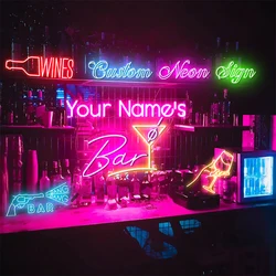 Custom Neon Sign LED Light Art Led Letter Bar Business Logo Name Design Room Personalized Neon Lamp Wedding  Dropshipping