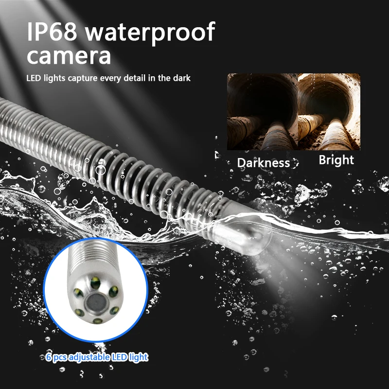 رأس كاميرا OEM 14 مم مدمج في كاميرا Sonde Water تحت الأرض بتردد 512 هرتز