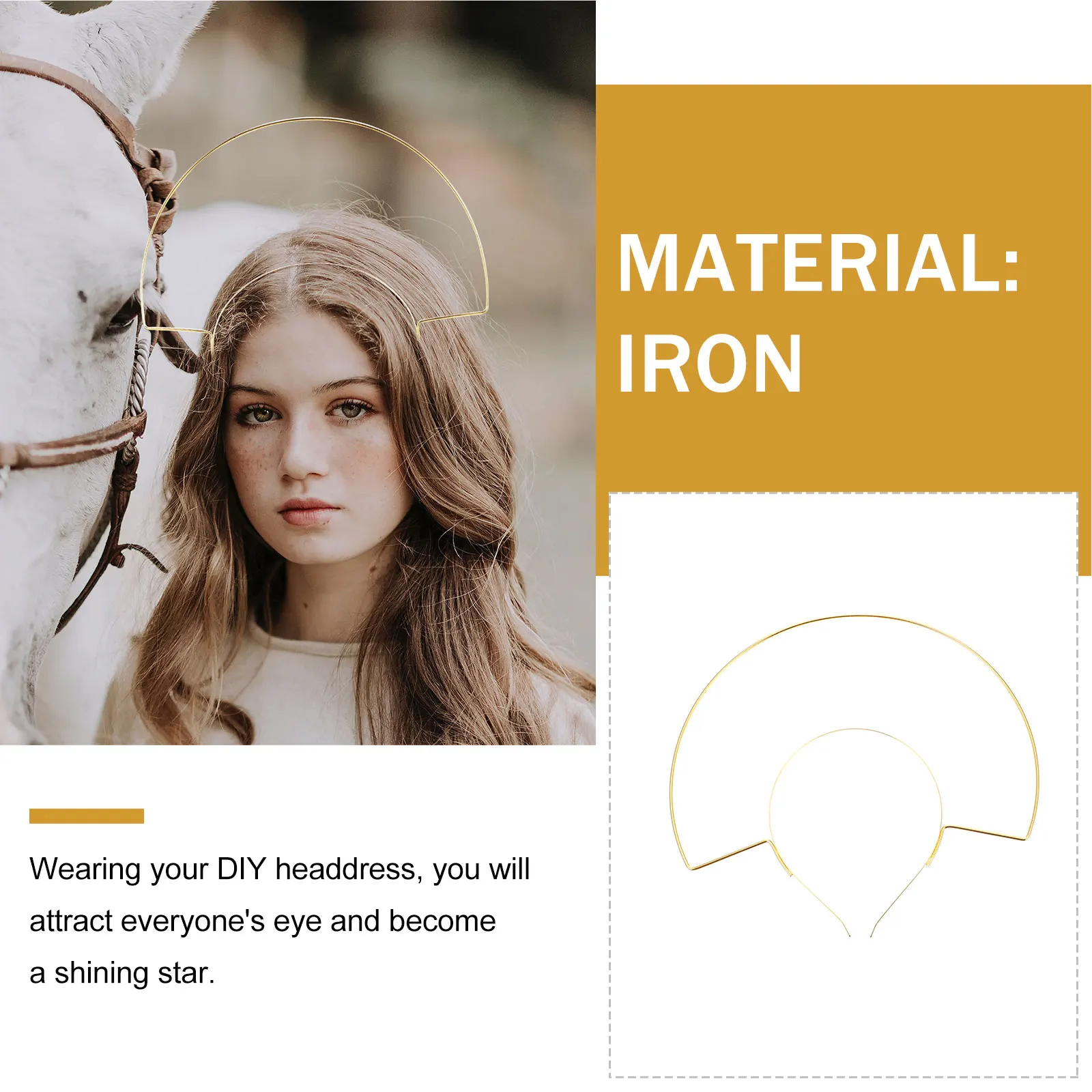 

Hair Our Lady's Tiara Miss Headbands for Women Iron Celestial Crown Headdress