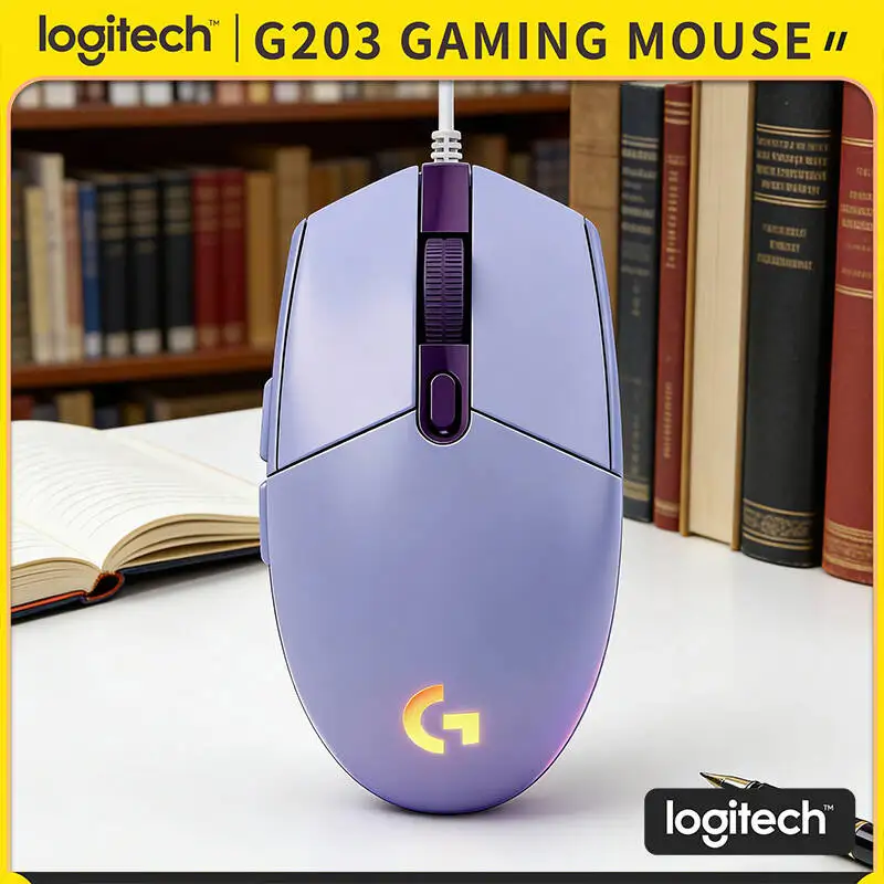 

Logitech G203 Gaming Mouse, Lightsync RGB with 3 Zones, 1000Hz Polling Rate, 1.8m Cable, Great Performance