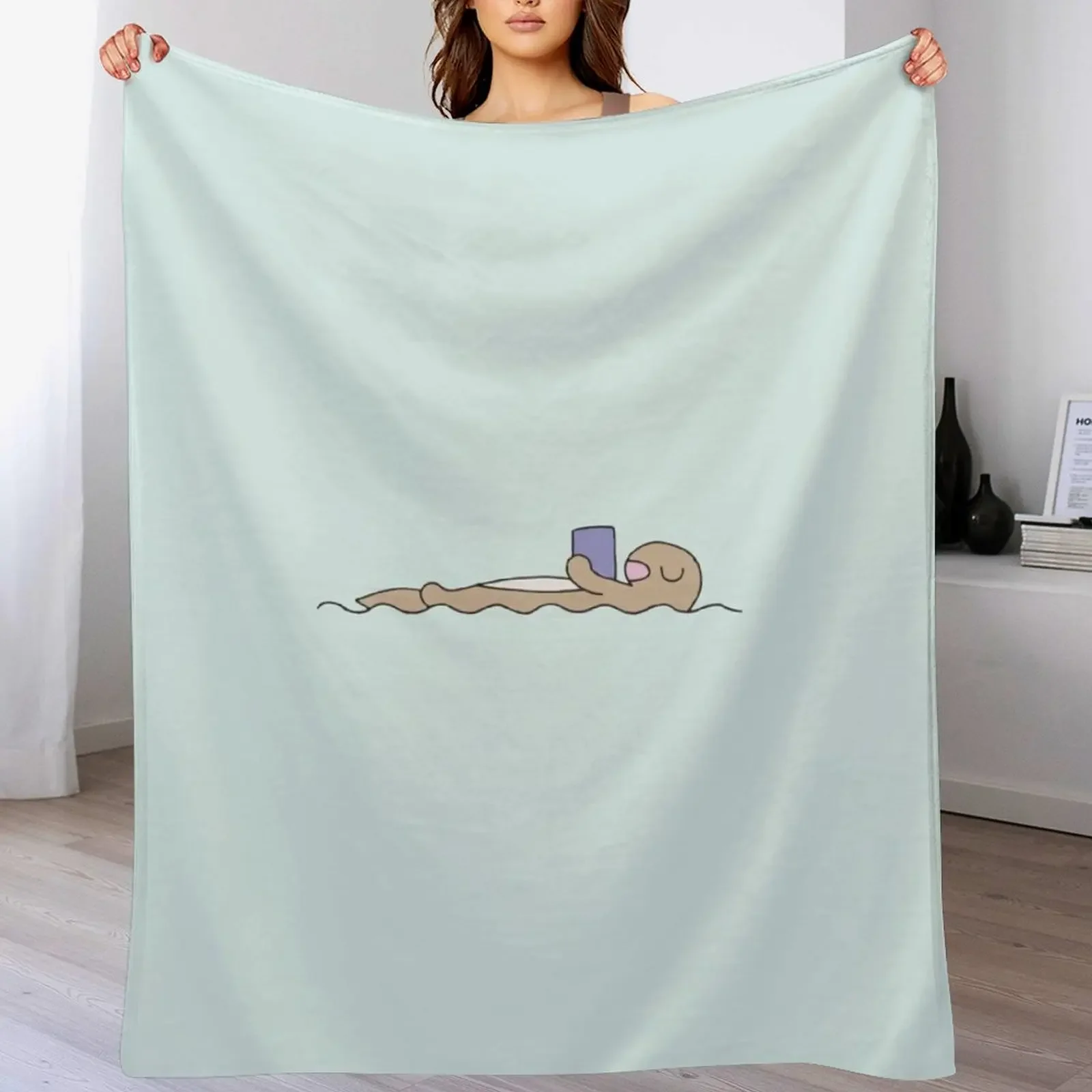 

You otter read more / an otter from the side reading Throw Blanket Reusable Durable Soft Blanket for All Seasons