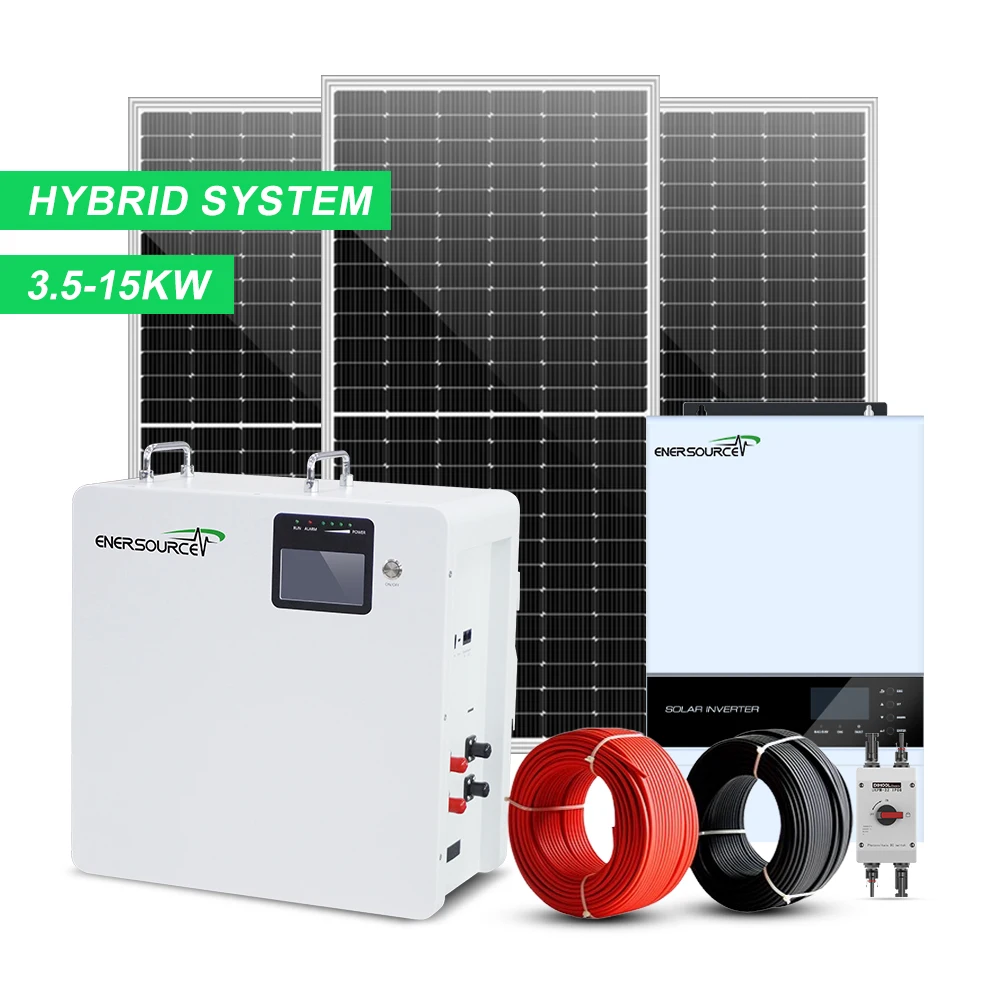 Enersource 5-10kw Wall Mounted Solar Panel Kit With 48v Lithium Ion Battery And Inverter For Home Use Renewable Energy Source