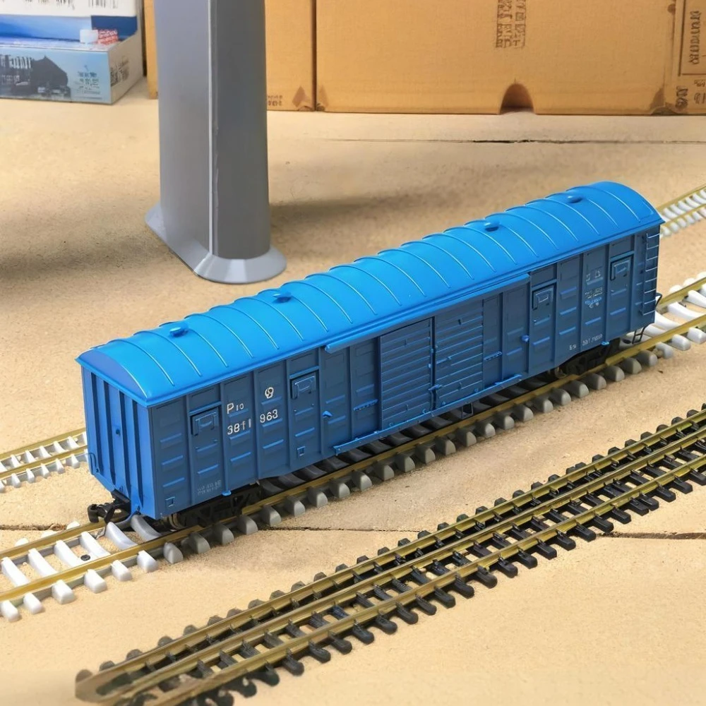 

Модель поезда типа HO 1/87, грузовой автомобиль P70 Boxcar 3811963, синяя модель автомобиля с открывающимися дверями, игрушка в подарок для мальчиков