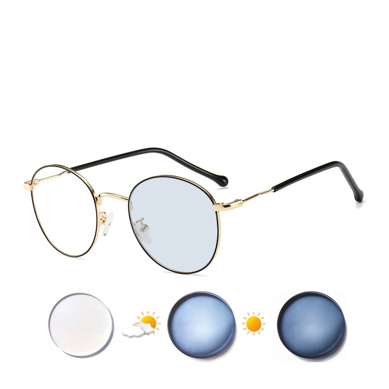 Prescription Glasses Myopia -0.5 TO -10 Men Women Alloy Frame Nearsighted Eyeglasses Blue Light Blocking Or Photochromic UF112