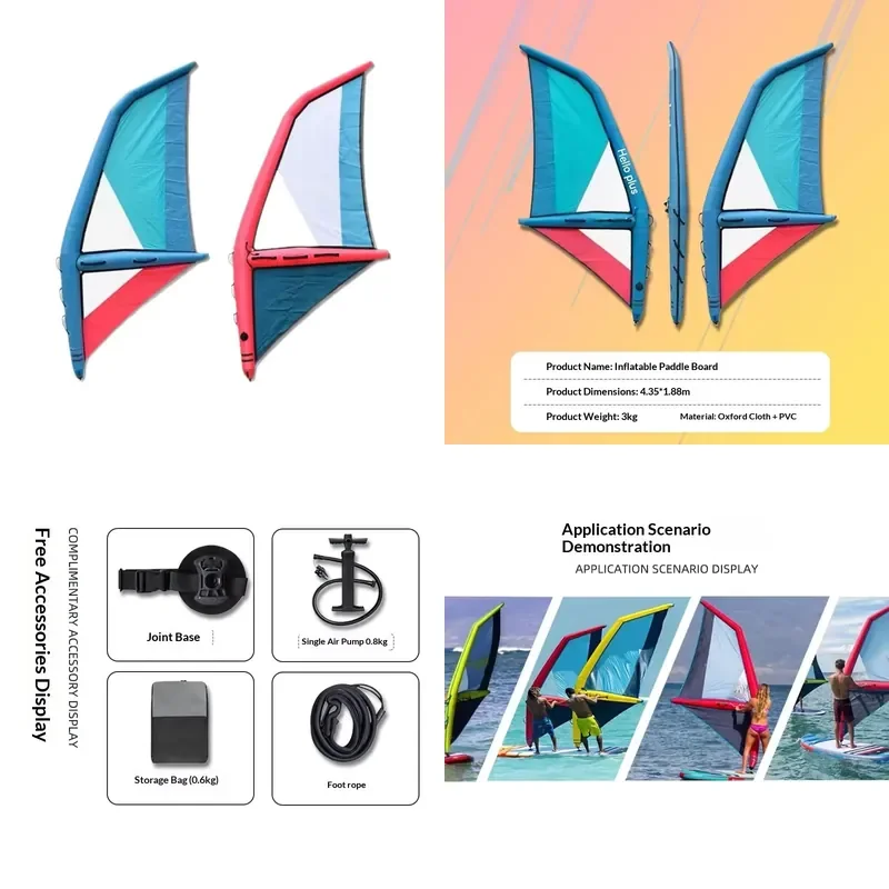 Inflatable Wind Sail Paddle Board with Hydrofoil for Stand-Up Paddleboarding Water Skiing & Outdoor Windsurfing